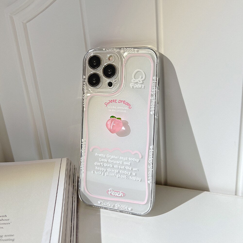 Crystal Peach Transparent Phone Case