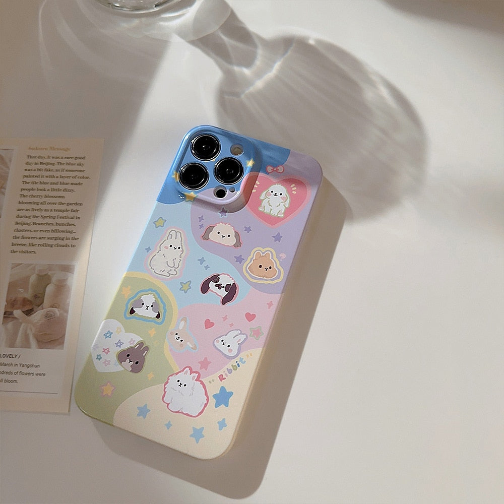 Kawaii Puppy Rabbit Park Phone Case