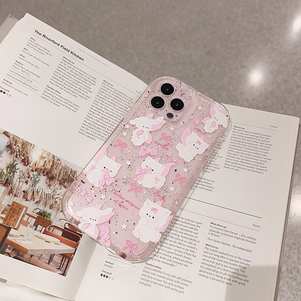Pink Bow Tie Cat Phone Case
