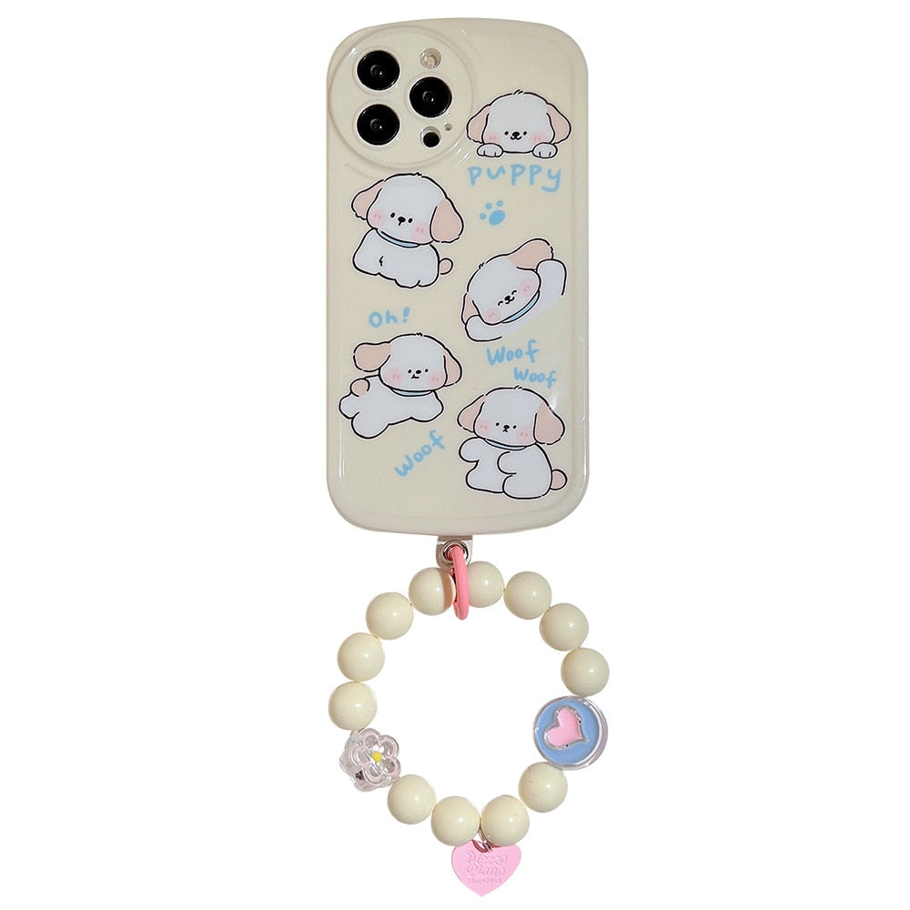 Puppy Art Phone Case with Bracelet