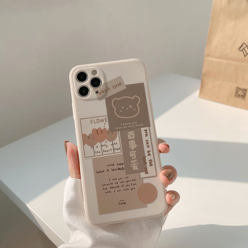Retro Chocolate Bear Art Phone Case - Zinkiee