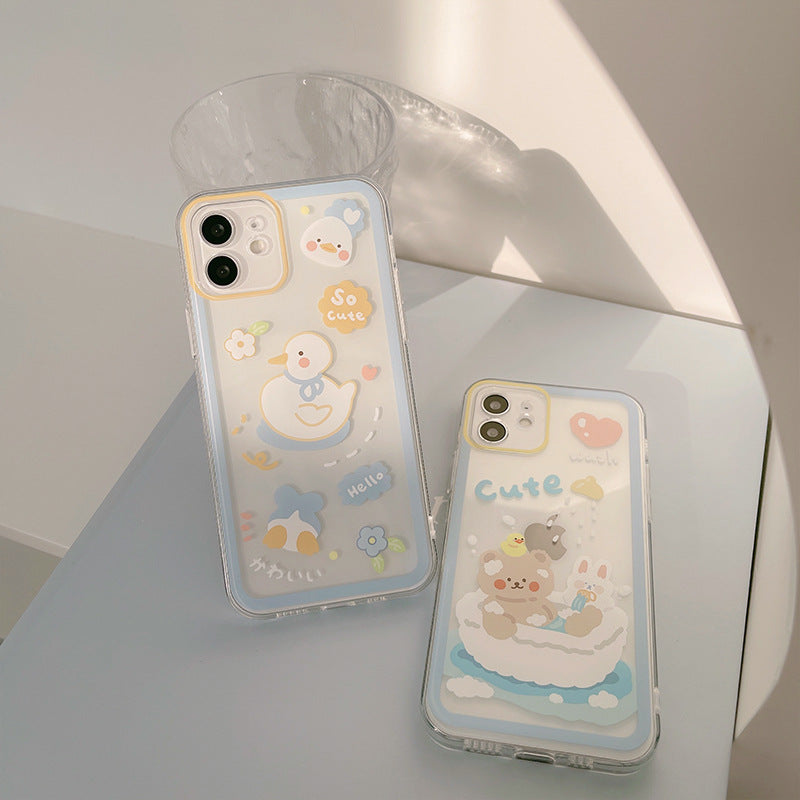 Cute Cartoon Wash-Bath Phone Case