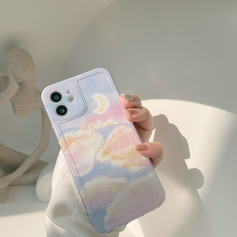 Moon sky and Sunset Train Phone Case