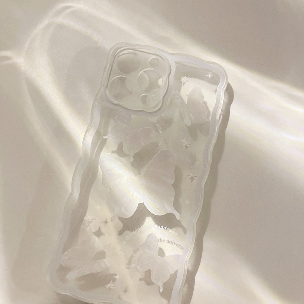 Crystal White Butterfly Phone Case