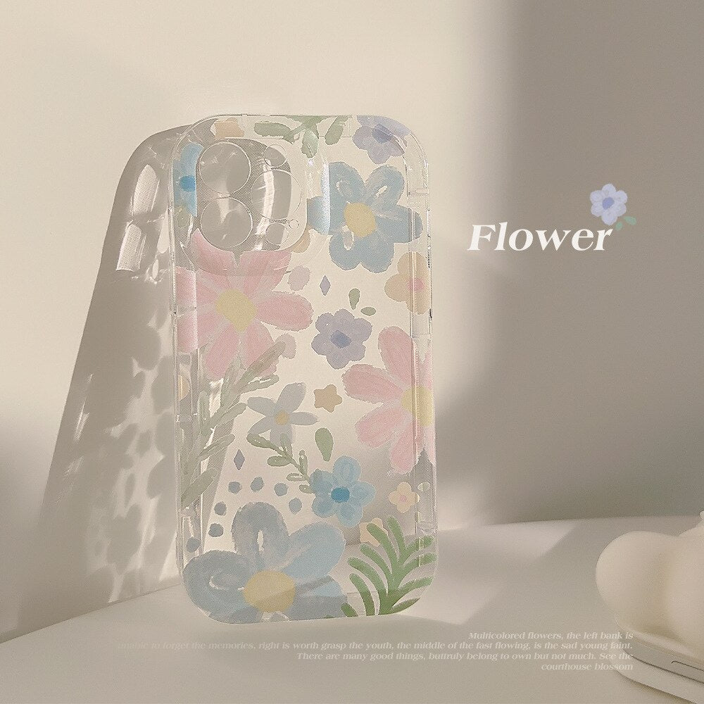 Transparent Summer Flower Phone Case