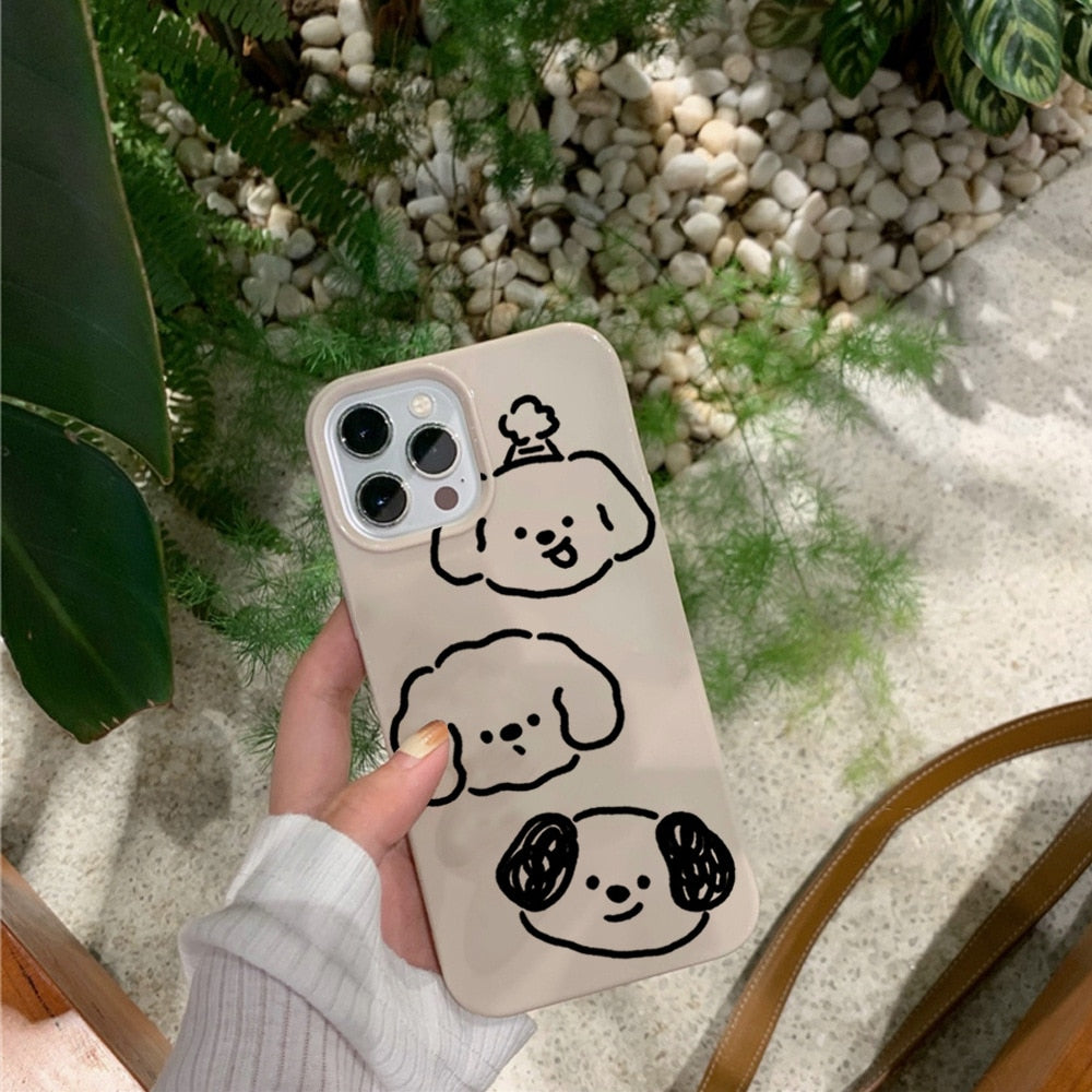 Smile Puppy Retro Simple Art Phone Case