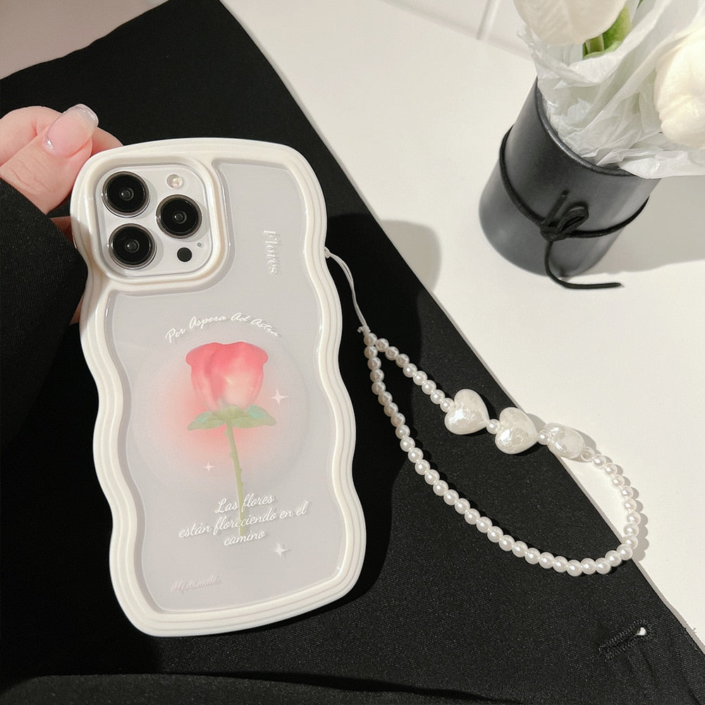 Rose Flower Phone Case with Bracelet