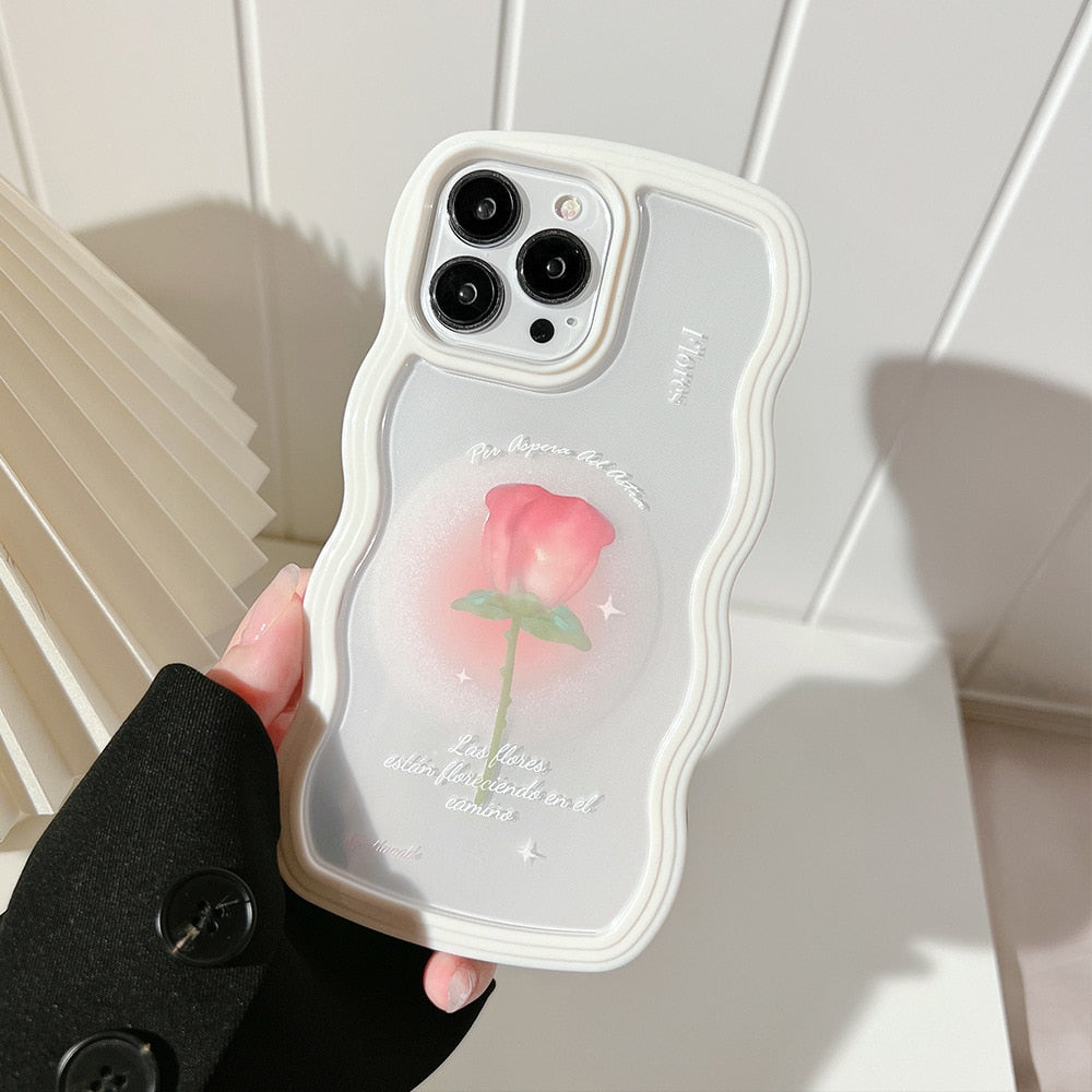 Rose Flower Phone Case with Bracelet
