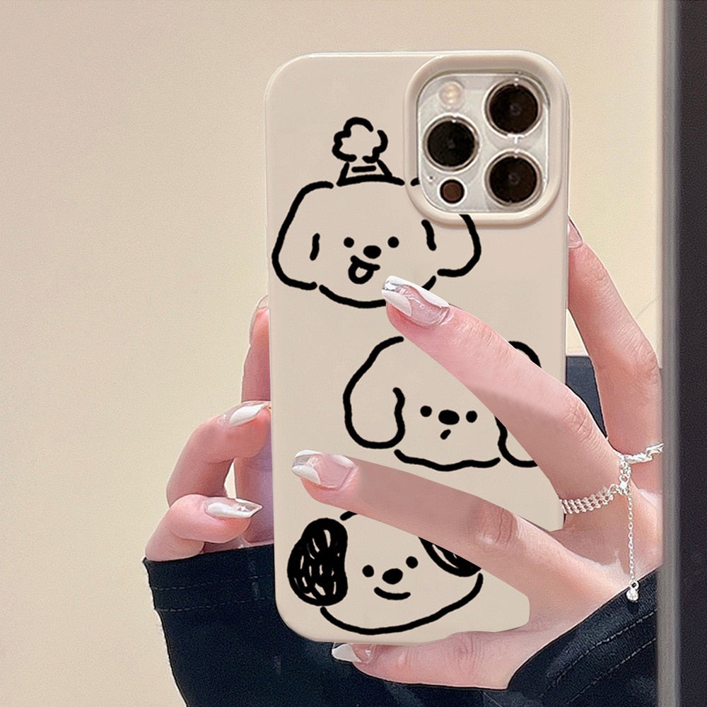 Smile Puppy Retro Simple Art Phone Case