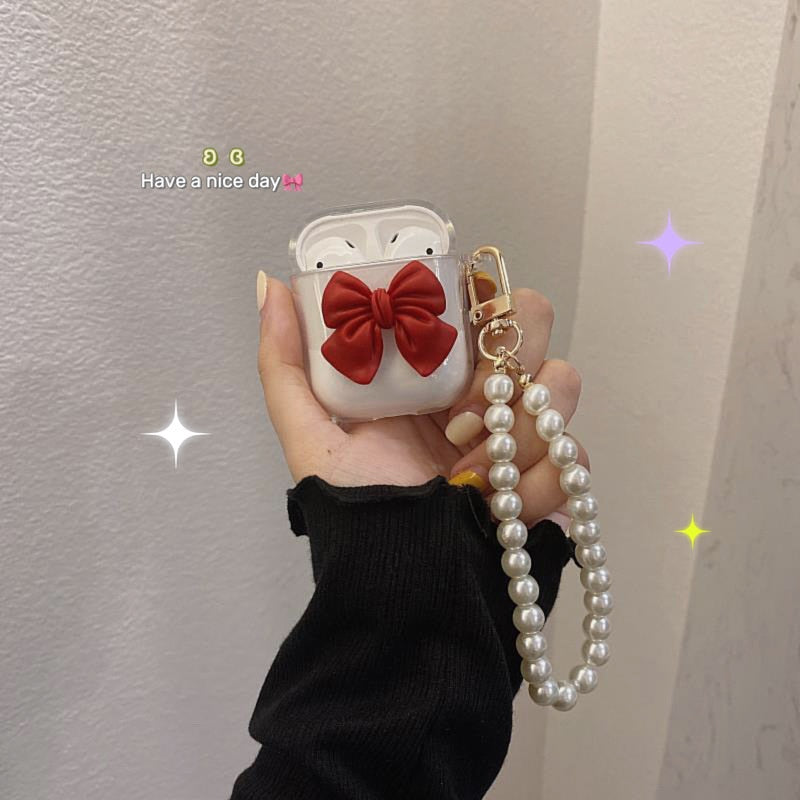 Cute Red Bow Tie AirPods Case